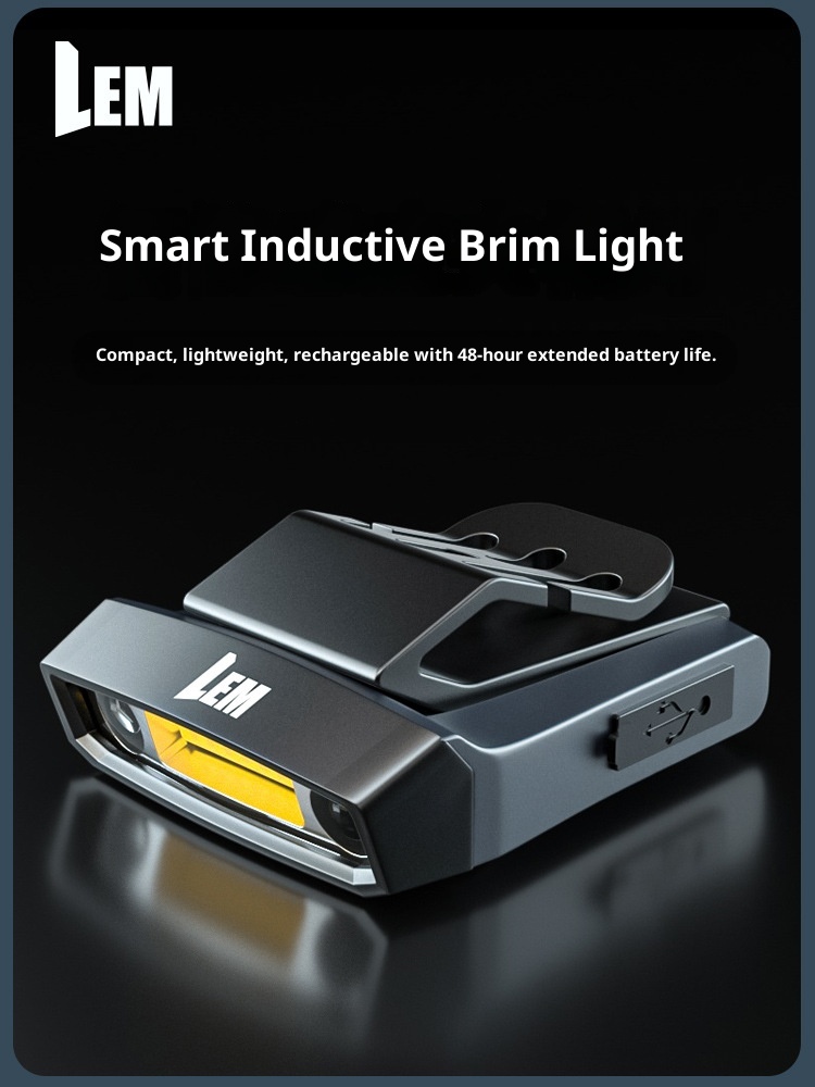 LEM Headlight Fishing Special Induction Cap Clip Lamp Strong Light Super Bright Charging Clip-on Long Endurance Night Fishing Lamp