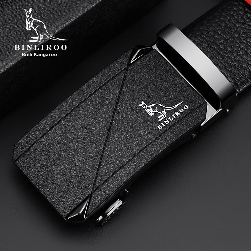 Business Genuine Leather Men's Line Bare Single Loop Belt S9110