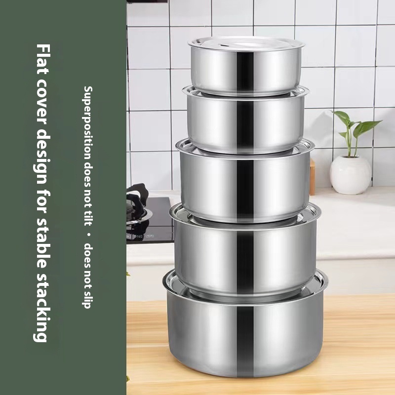 Direct Of Stainless Steel Cooking Pot Five-piece Set Set Pot Cooking Pot Thai Pot Set Pot