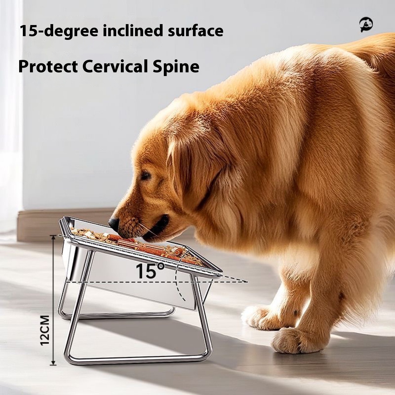 Stainless Steel Dog Basin Dog Bowl Pet Bowl Water Bowl Dog Drinking Water Heightening Rack Neck Protection Stainless Steel Rice Bowl Cat Food Cat Bowl