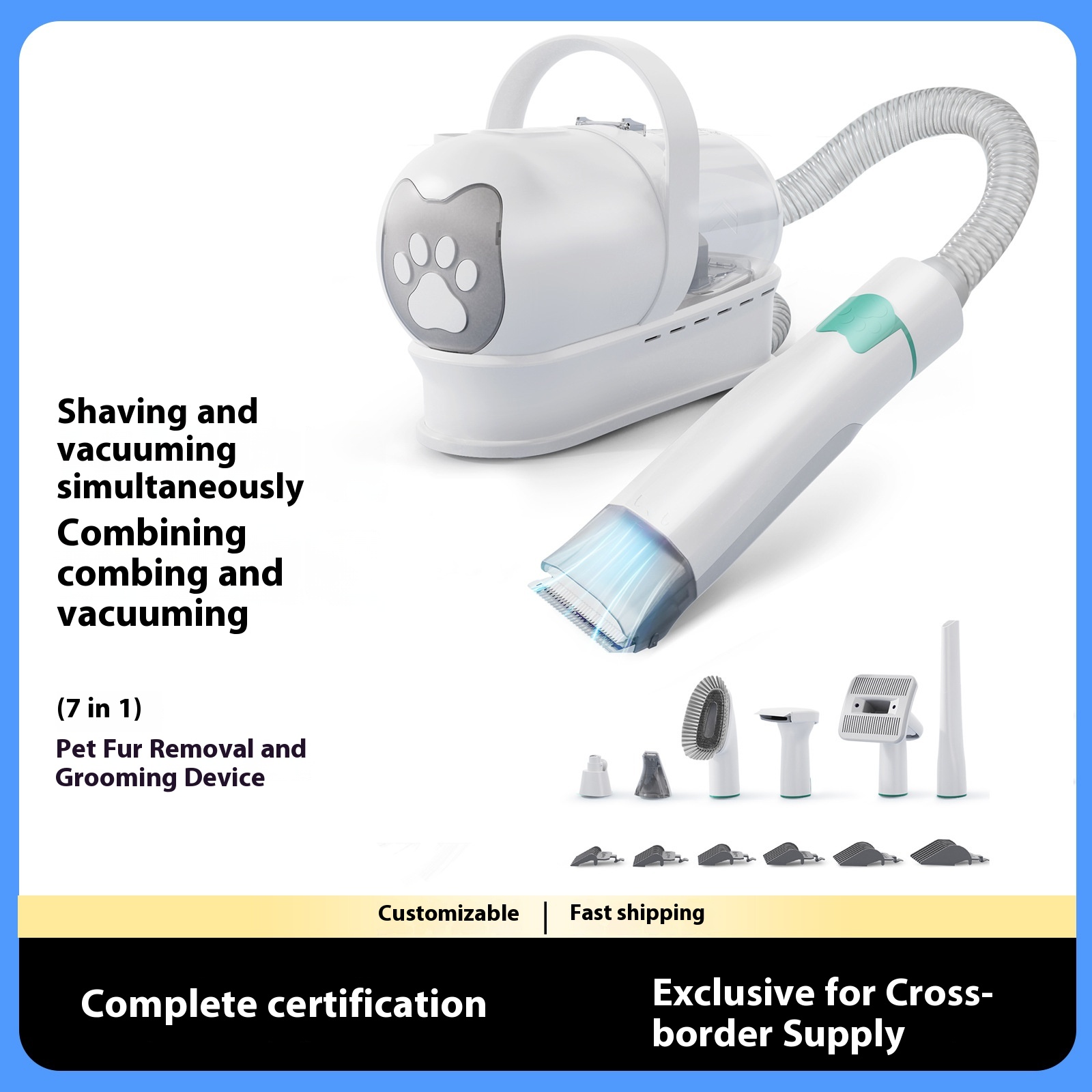 7-in -1 Multifunctional Pet Hairdresser Dog Cat Vacuum Suit Trimming And Shaving Integrated For Dogs