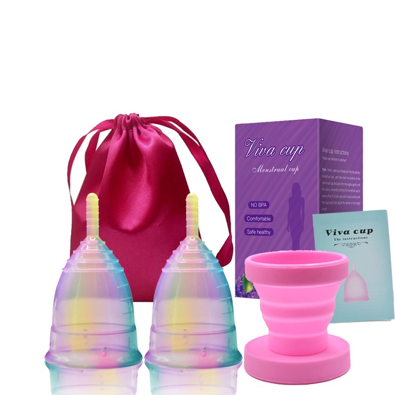 Stock Silicone Menstrual Cup Female Menstrual Cup Leak-proof Moon Cup Swimming Aunt Cup Set