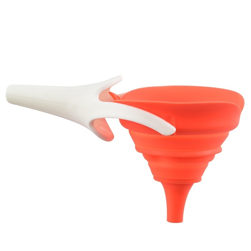 Foldable Funnel Telescopic Foldable Silicone Funnel Oil Pot Narrow Rose Shape Silicone Oil Funnel