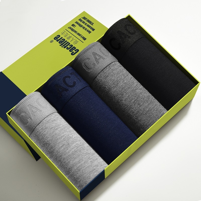 Men's Underwear Modal Cotton Boxer Briefs Breathable Large Size Summer Thin Boxer Briefs Boxed