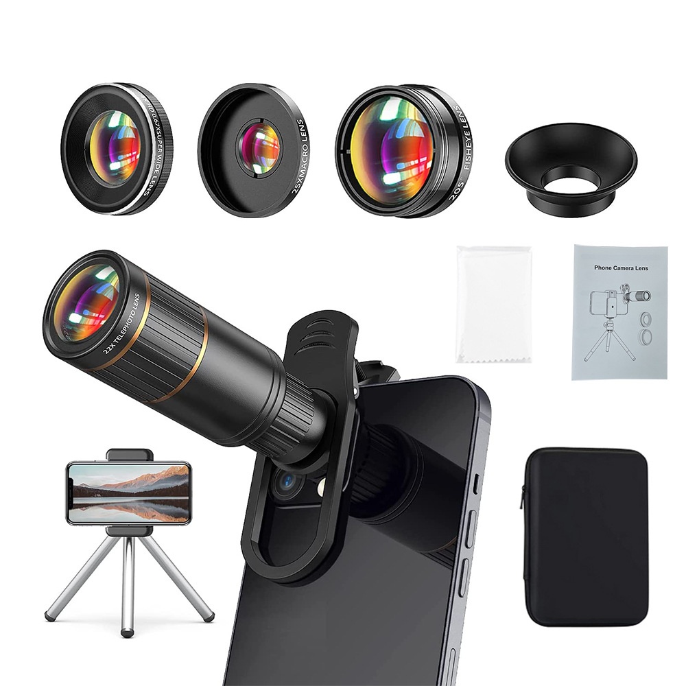 Exclusive High-definition Four-in-one Mobile Phone Lens Set Telephoto Wide-angle Macro Fisheye Exclusive