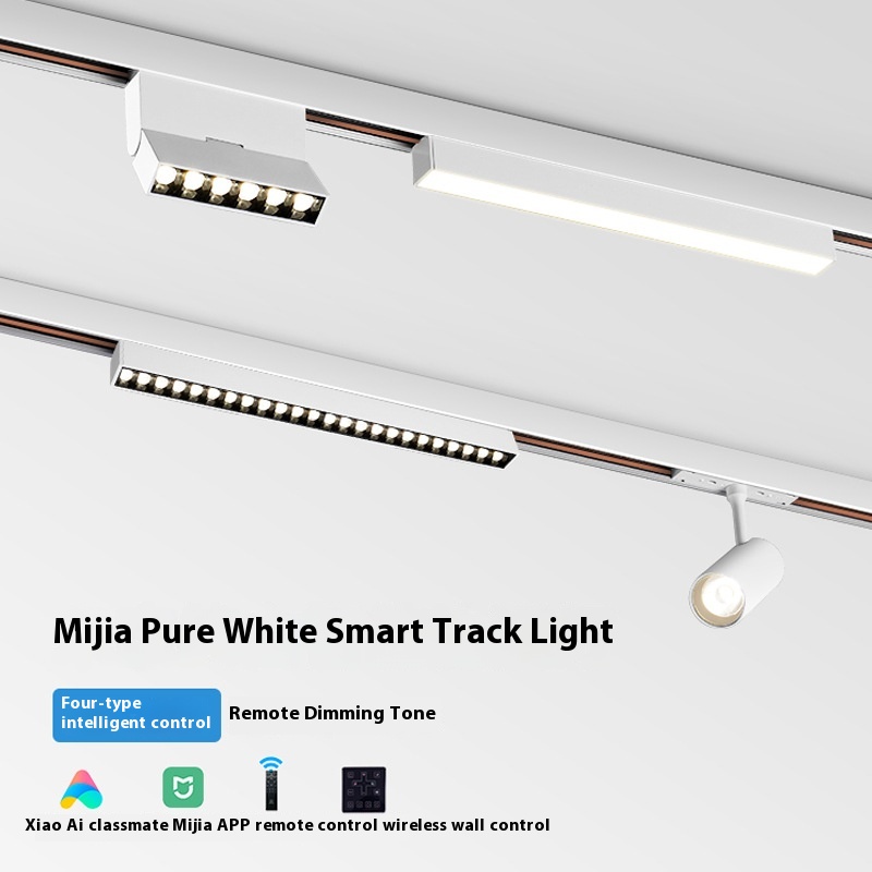 Intelligent Magnetic Track Light White Ultra-thin Surface-mounted Zhongshan No Main Light Living Room Lighting Full Set Of L E D Rail Lights