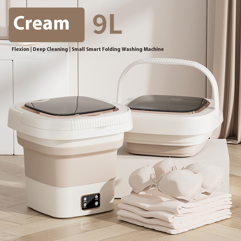Smart Digital Display Folding Washing Machine9 LPortable Washing And Drying Integrated Small Student Dormitory Underwear Mini Washing Machine