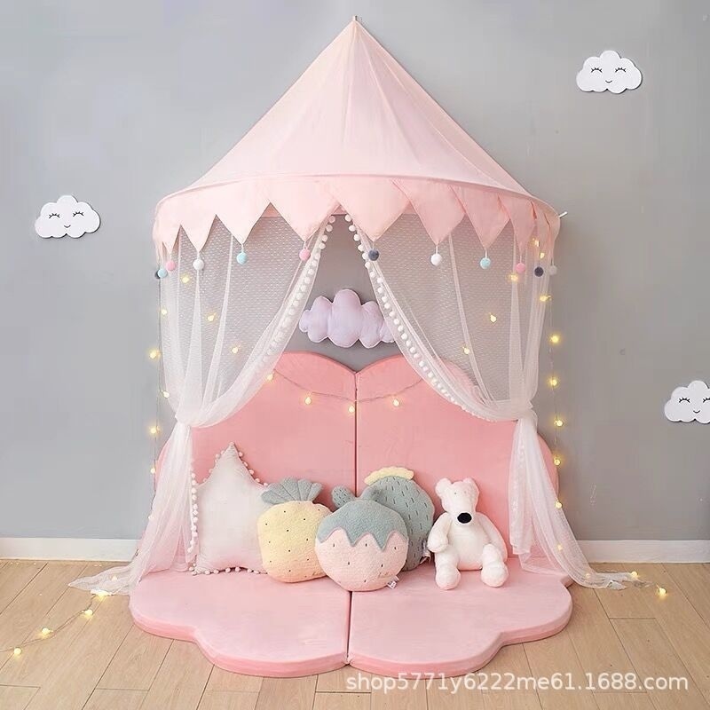 儿童帐篷幼儿园环创室内公主房壁挂床头装饰床幔读书角阅读区