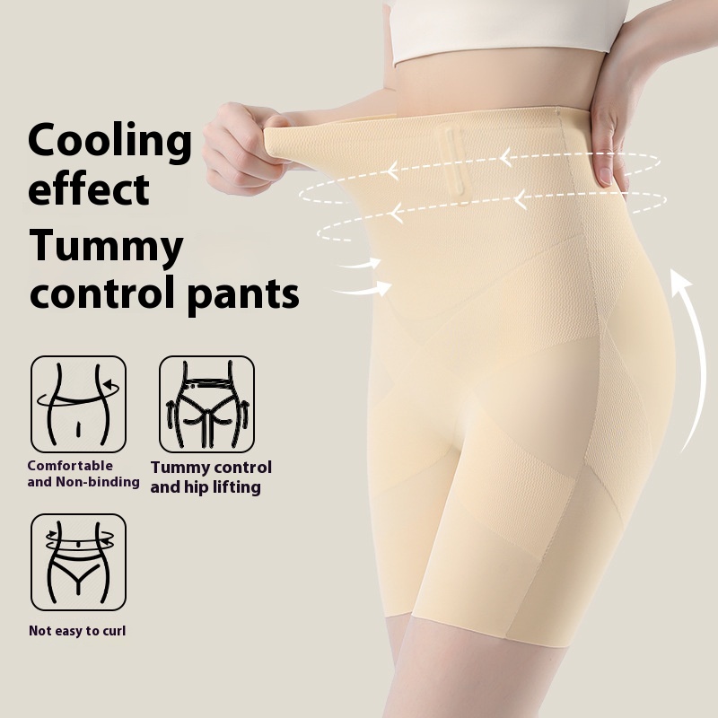 Tummy Control Pants Summer High Waist Hip Lifting Shaping Pants Ice Silk Seamless Leggings Underwear Women's Security Pants