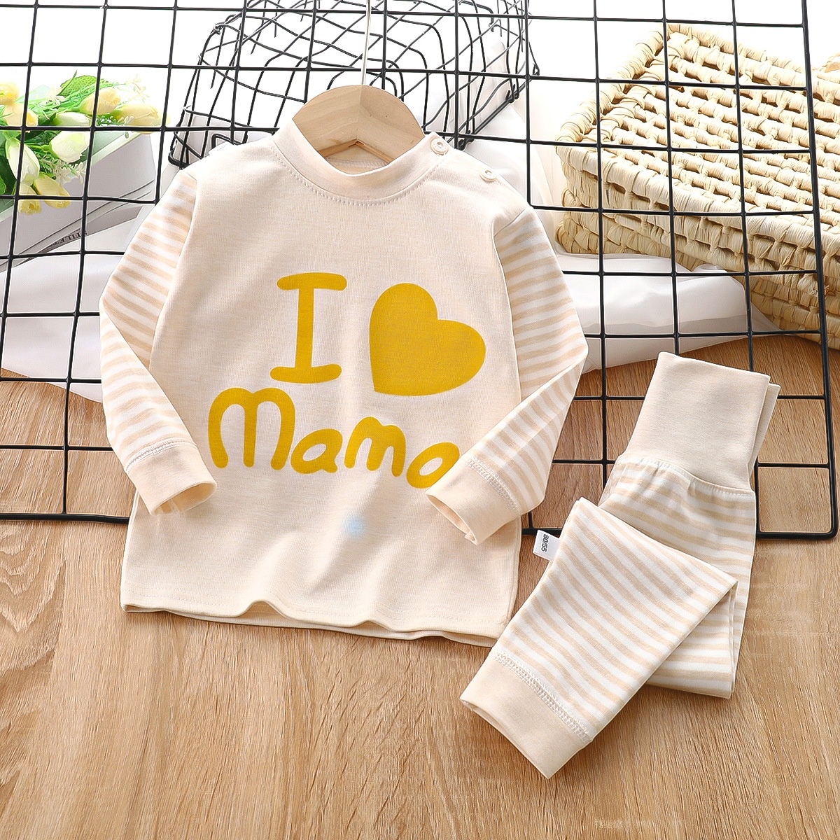 Infant And Young Children High Waist Belly Protection Pants Underwear Set Male And Female Baby Autumn Clothes Autumn Pants Children's Colored Cotton Underwear Underwear Autumn And Winter