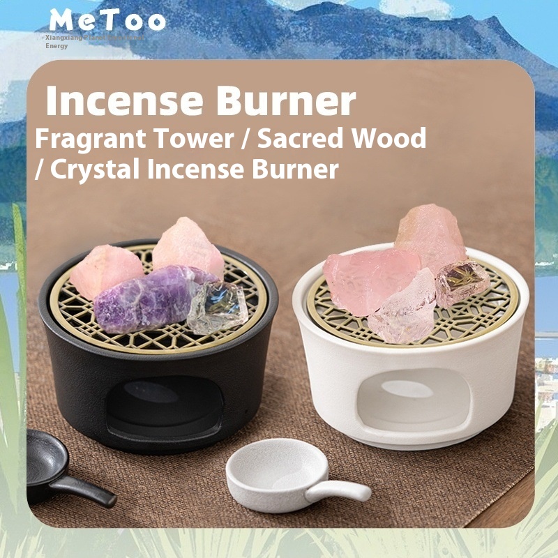Sage Incense Burner Crystal Purification Demagnetization Burning Container Vessel Sacred Wood Box Candle Ceramic Sandalwood Incense Powder Cedar