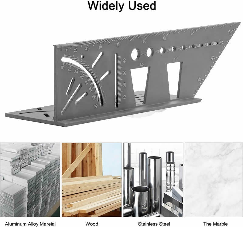 Multifunctional Woodworking Square Ruler45 Degree90 Degree Ruler3 DStop Rule Dovetail Tenon3 DLine Drawing Device