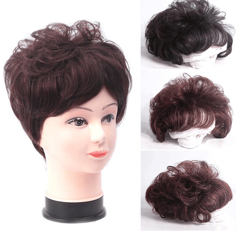 Replacement Hair Piece On The Top Of The Head For Women With Fake Bangs For Women With Short Curly Hair To Cover Gray Hair, Free Hair Volume, Fluffy Natural Real Hair, Re-hair Piece On The Top Of The Head