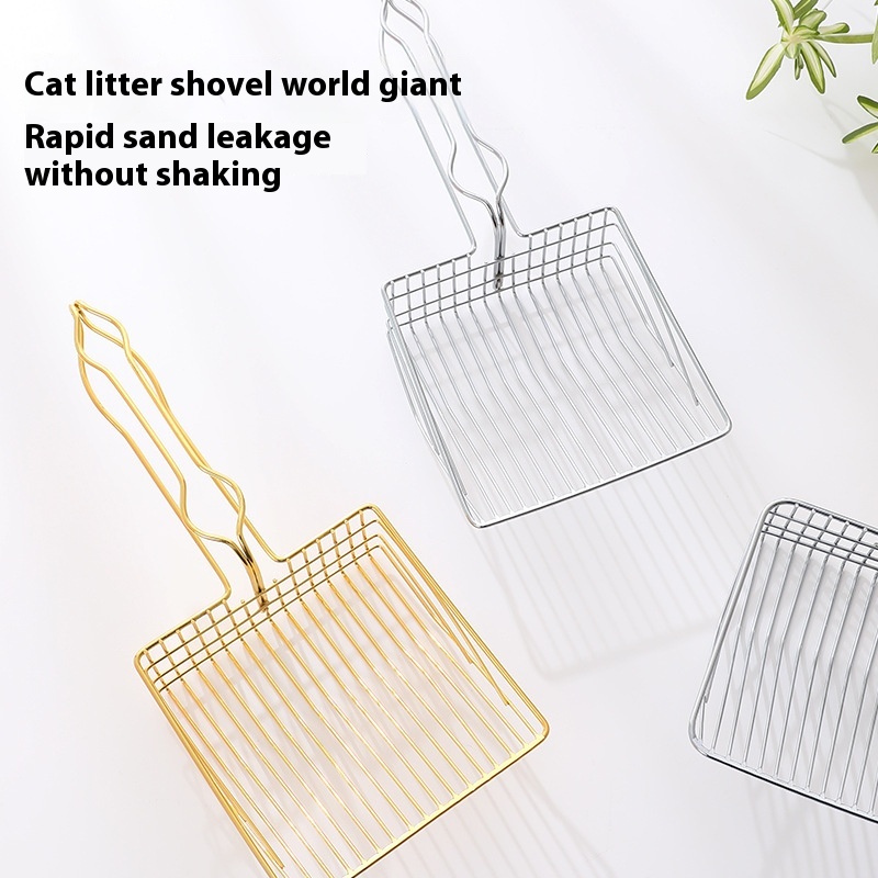 Havo Metal Cat Litter Scoop Large Stainless Steel Cat Litter Scoop Cat Alloy Cleaning Shovel Filter Cat Feces Pet Supplies