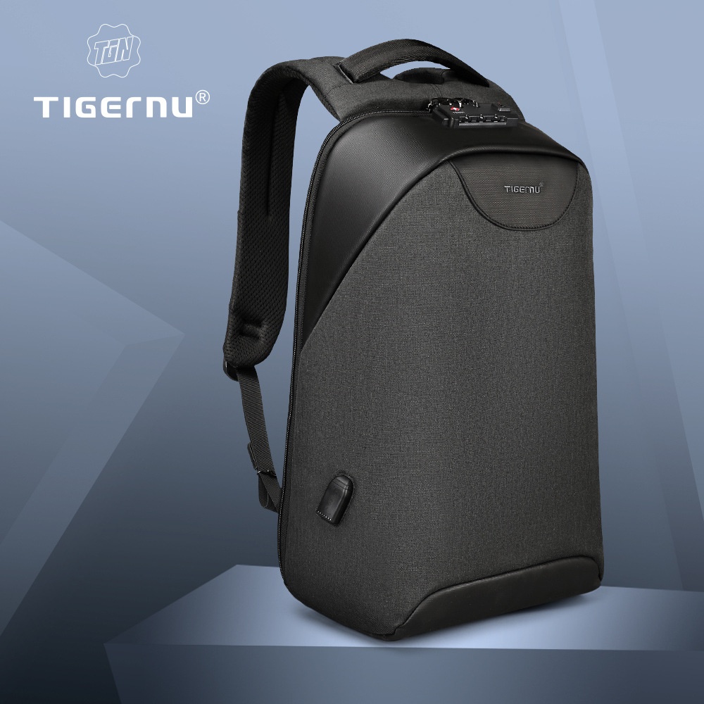 Tigernu Men And Women Fashion Simple Leisure USBMulti-function Backpack Anti-theft Business Tablet Backpack