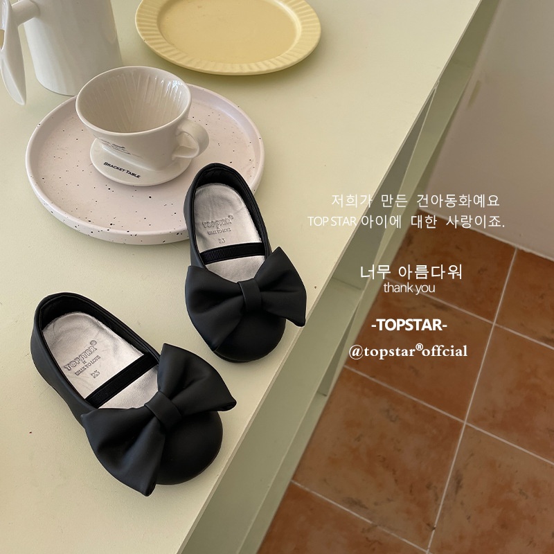 Spring And Summer Girls Leather Shoes Big Bow Princess Shoes Korean Cute Children's Shoes1505