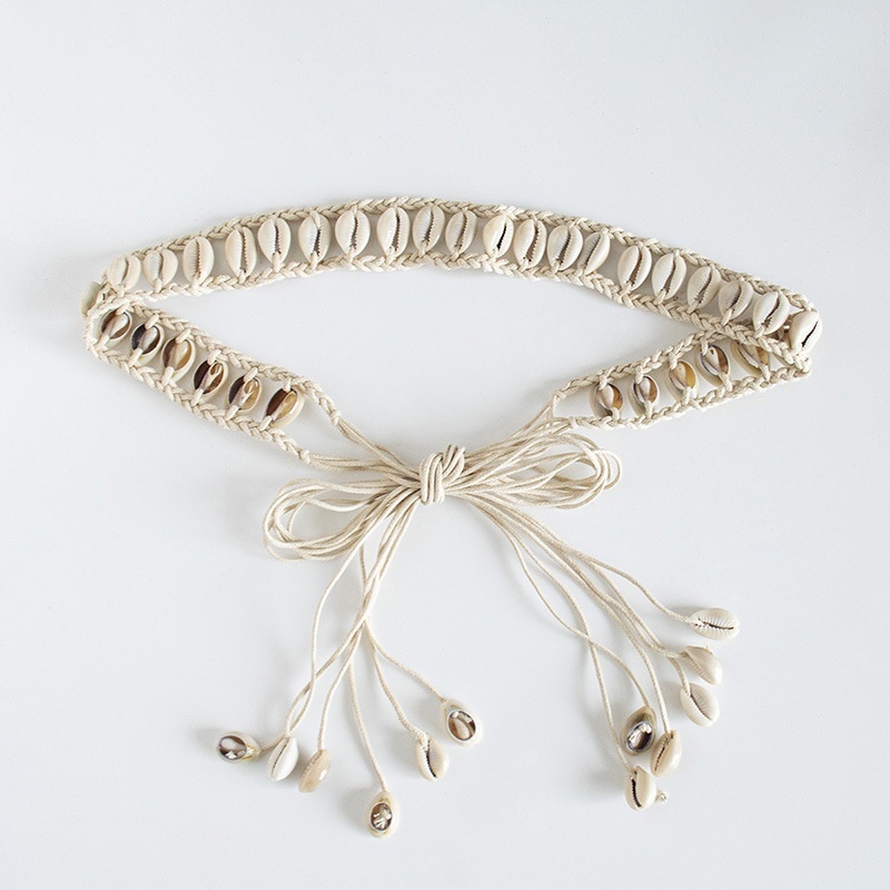 Summer Ladies Shell Natural Woven Ethnic Style Decorative Handmade Female Waist Rope Fashion Bohemian Style Female Belt