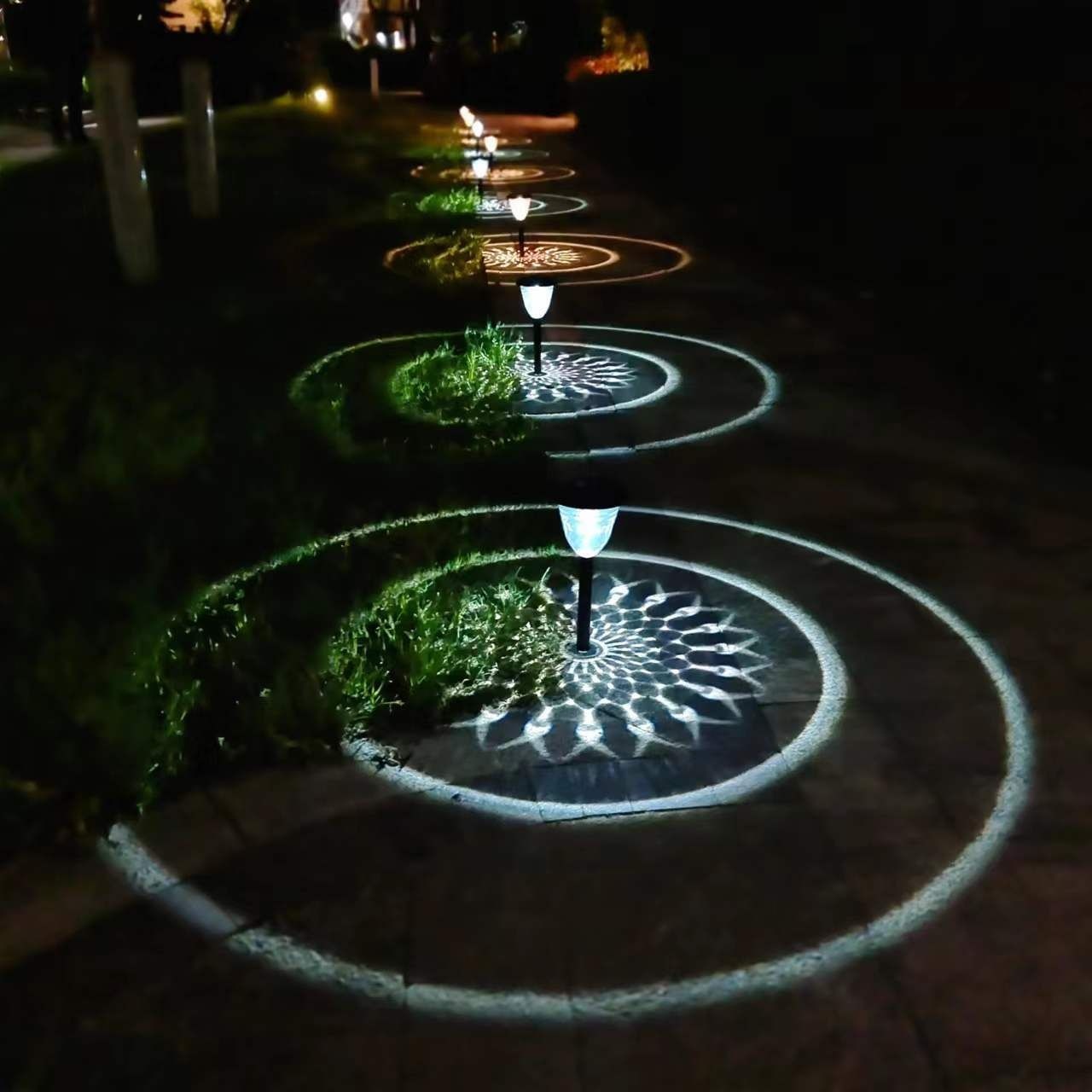 Solar Light And Shadow Lawn Lamp Courtyard Garden Landscape Ground Plug Lamp Outdoor Waterproof LEDColorful Lamp