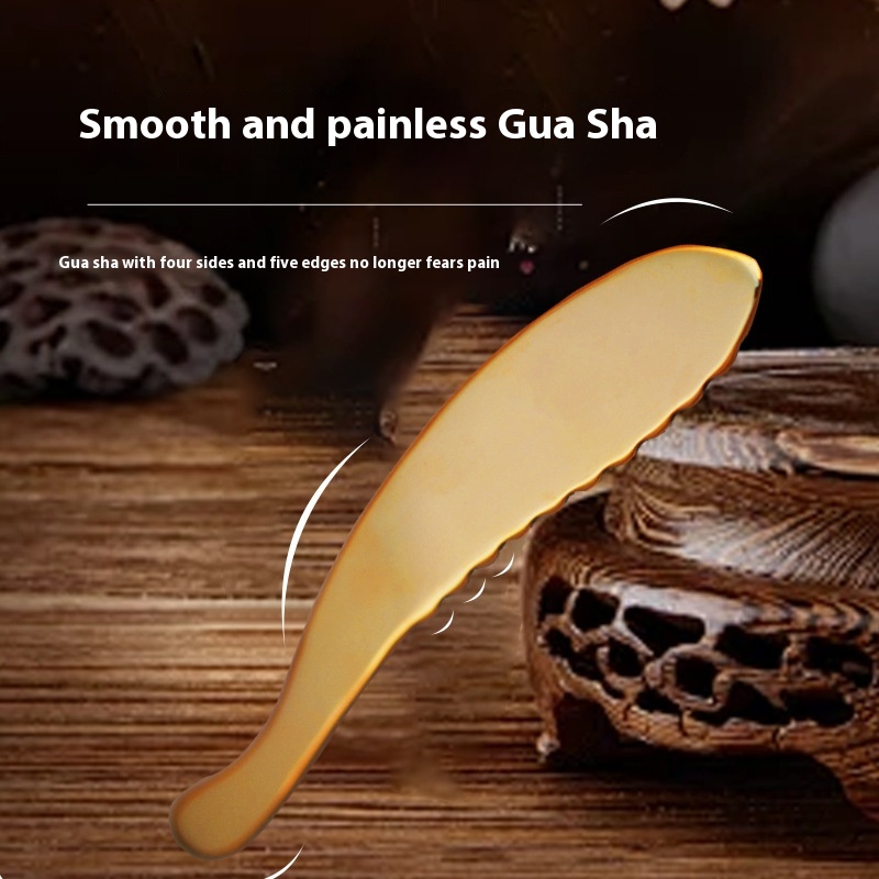 Pure Brass Scraping Board Tiger Bian Direct Camp Dredge Meridians Massage Scraping Face Out Of The