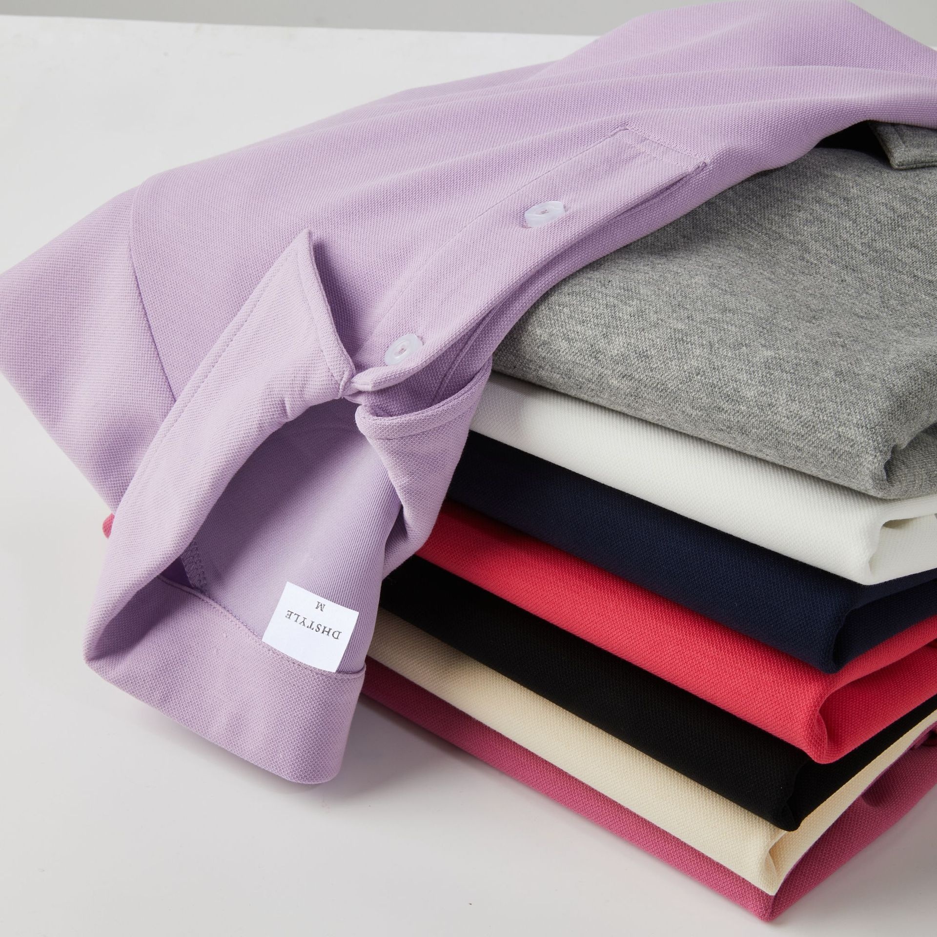 Japanese Simple Fashion Solid Color Polo Shirt Lapel Short-sleeved T-shirt Men'sy Brand Raglan Polo Shirt Women