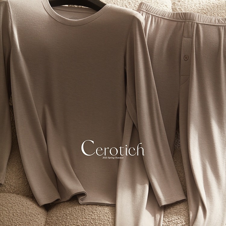 Cerotich Autumn And Winter Models Yifeisde Velvet Men's Thermal Underwear Suit Round Neck Bottoming Long Sleeve Autumn Clothes Autumn Pants