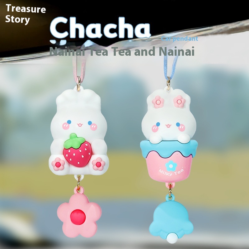 Cha Cha Nana Car Pendant Creative Car Aromatherapy Cute Girlish Zodiac Rabbit Doll Rearview Mirror Pendant