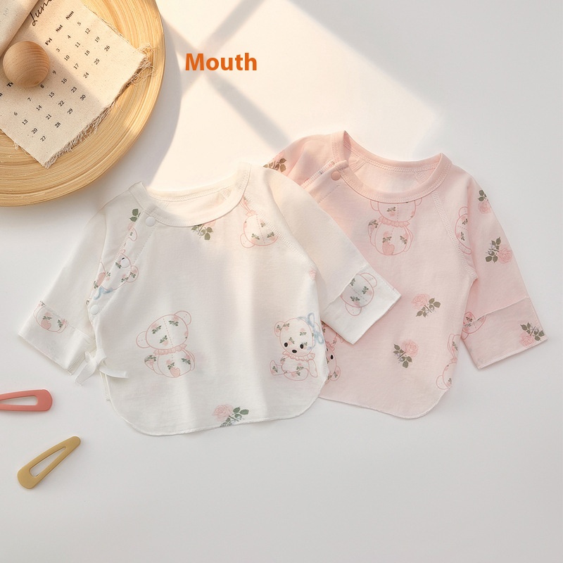 Born Baby Half Back Clothes Pure Cotton ASummer Thin0-3 Months Baby Clothes Monk Clothes Top Baby Clothes