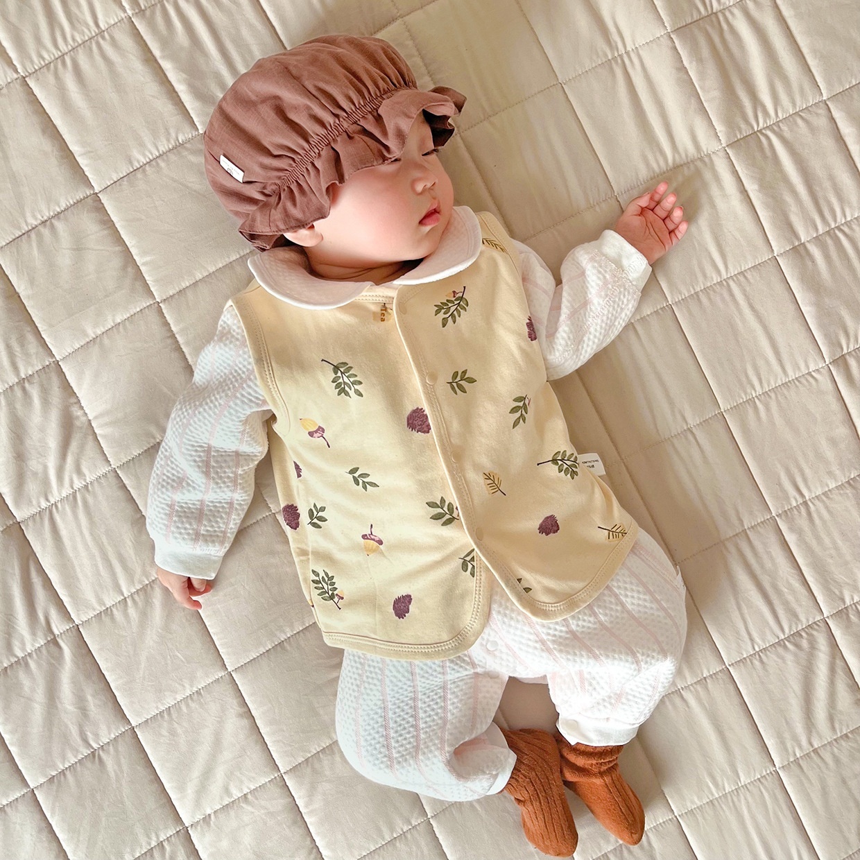 Baby Double-layer Pure Cotton Vest Baby Nordic Style Boneless Basic Waistcoat Versatile Vest