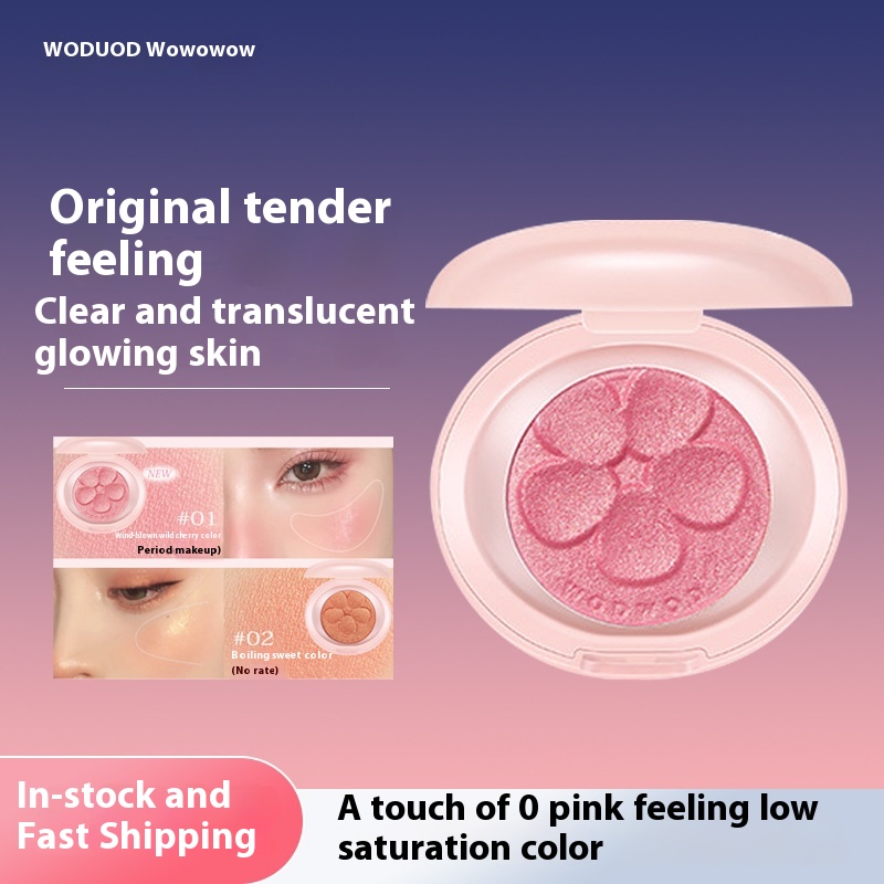 WODWOD Cloud Reflecting Color Baking Powder Blush White Shimmerish Light Fine Flash Nude Makeup Color Natural Blush Blush Plate