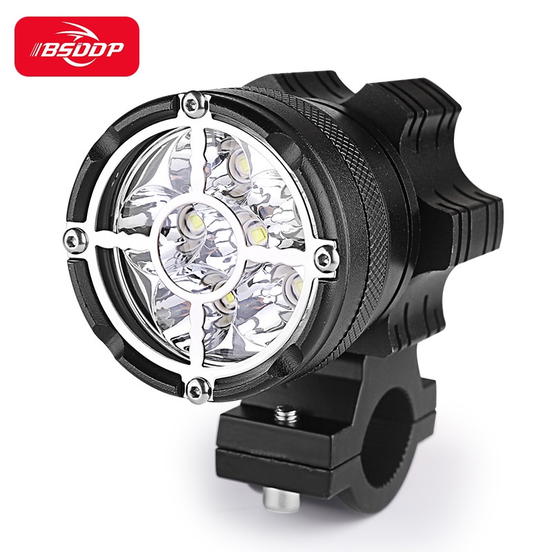 BSDDPMotorcycle Headlight9 Beads Barrel Waterproof Modified External6 Beads Strong Focusing LEDLong-range Headlight
