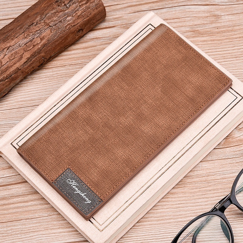 E-commerce Men's Long Wallet Fashion Button Bag Thin Youth Men's Wallet Multi-function Soft Wallet