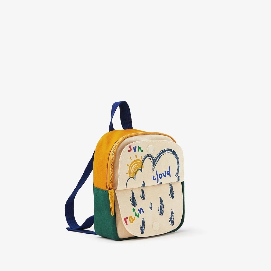 Backpack Children's Hook And Loop Embroidery Flip Book Bag In Stock