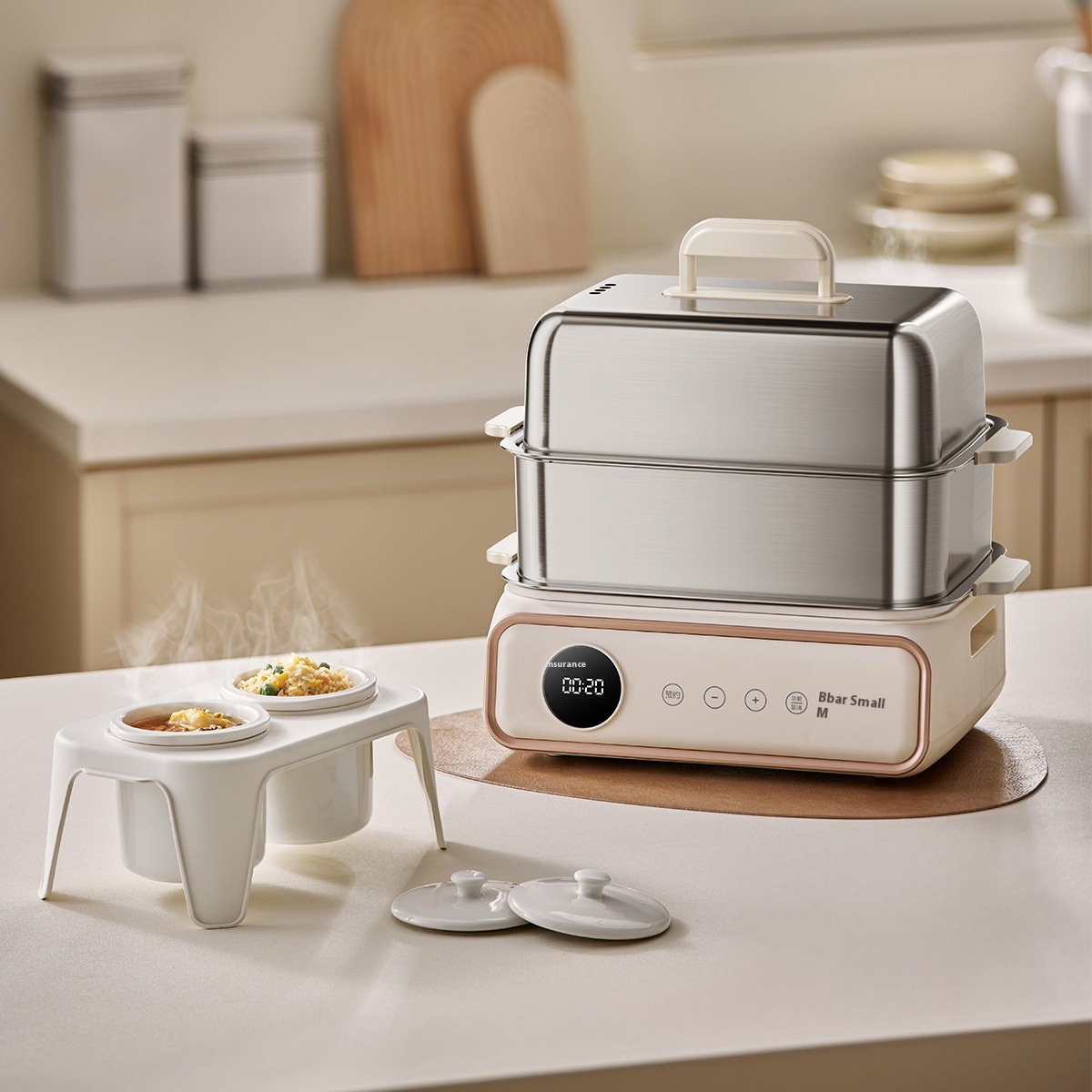 Electric Steamer Household Multi-functional Steaming And Stewing All-in-one Fully Automatic Reservation15.5 L