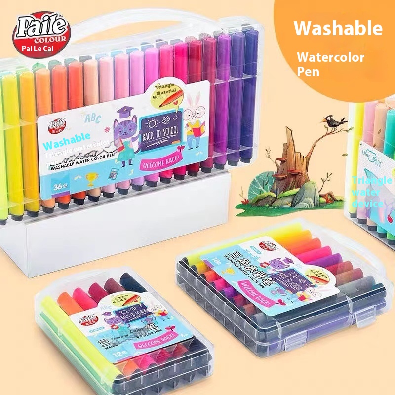 Paile Watercolor Pen Set Painting24-color Brushes Children's Kindergarten Non-toxic Washable Coloring Pen36 Colors