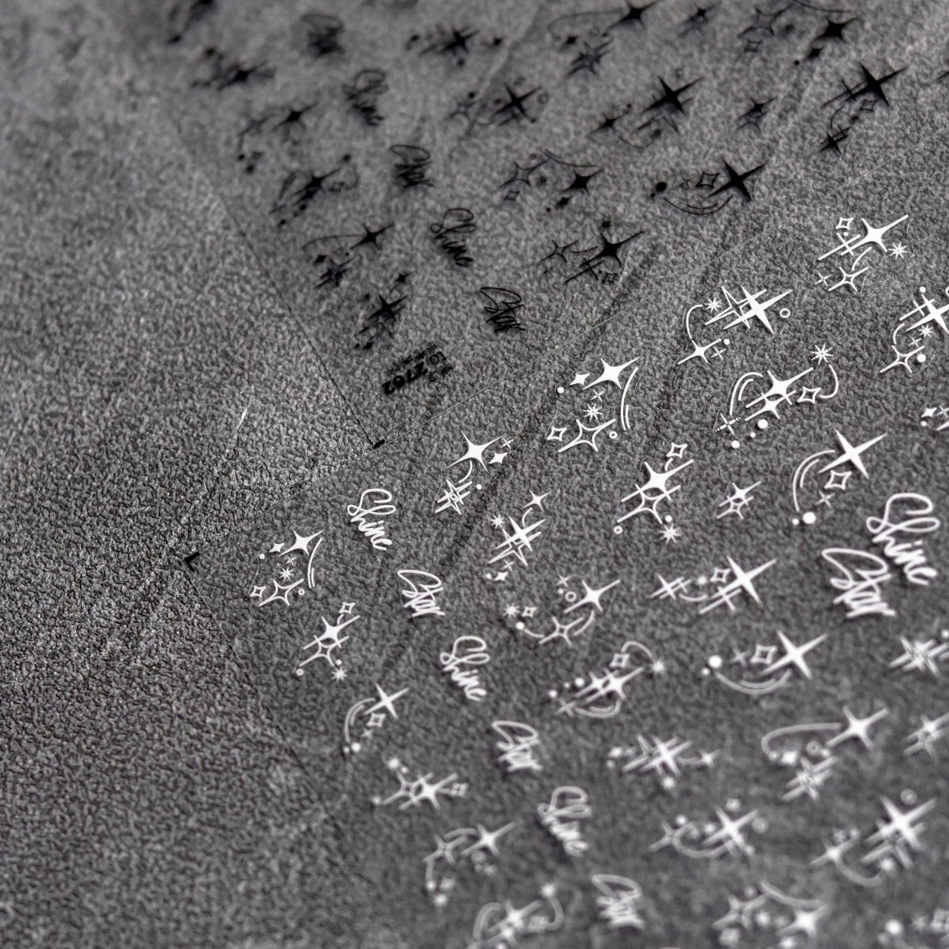 Tomoni Thin And Tough Nail Stickers Popular Retro Nail Stickers Japanese2761 Hollow Starry Sky