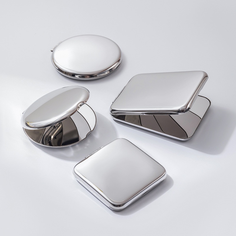 Style Small Mirror Female Portable Carry-on Folding Double-sided Stainless Steel Makeup Mirror Student Mini Makeup Mirror