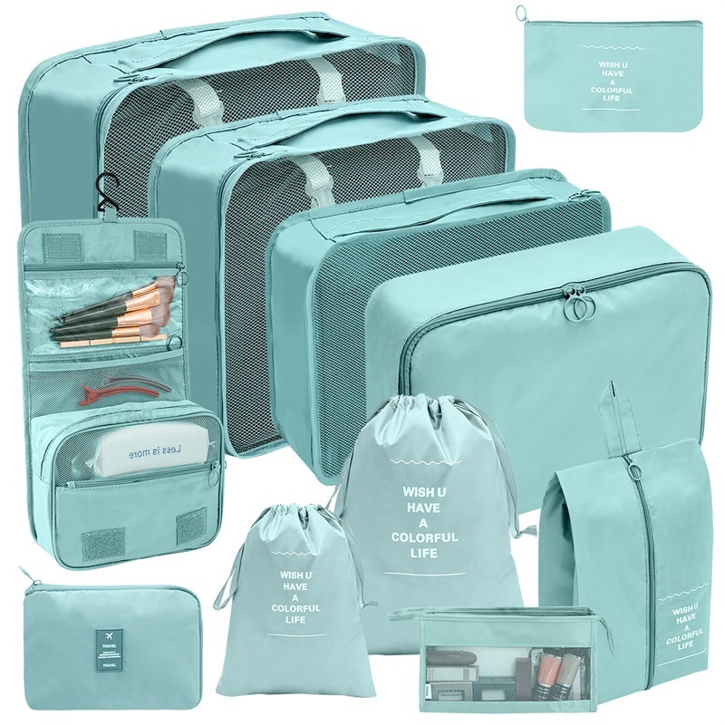 Travel Storage Bag11-piece Set Digital Toiletries Cosmetics Storage Bag Clothes Shoes Dustproof Luggage Travel Bag