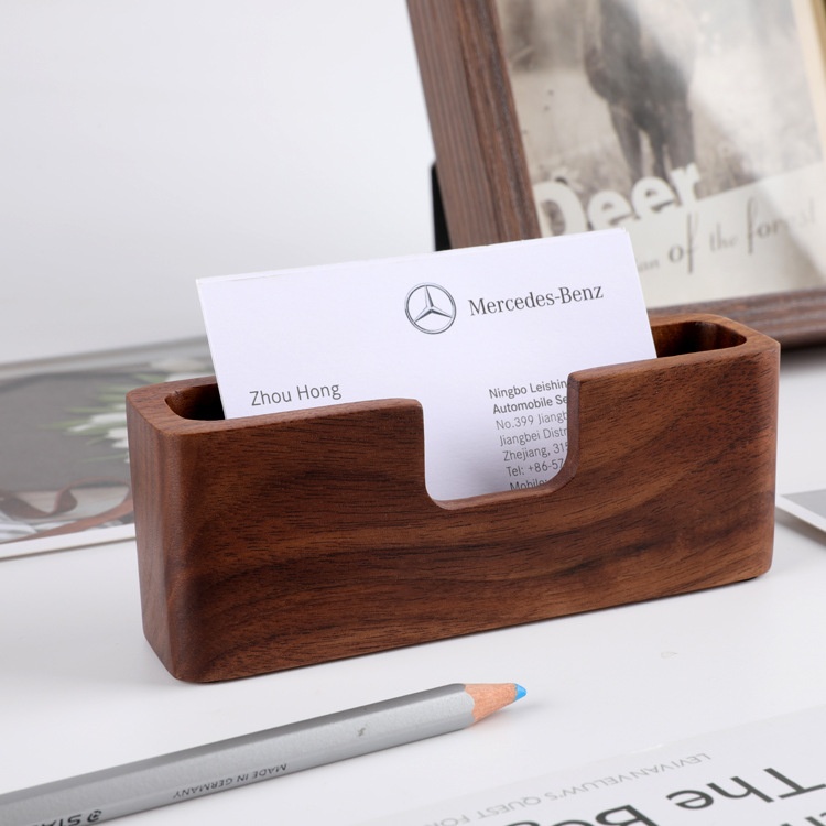 Solid Wood Business Card Box Creative Office Desktop Wooden Boutique Business Card Box Can Be Printed With