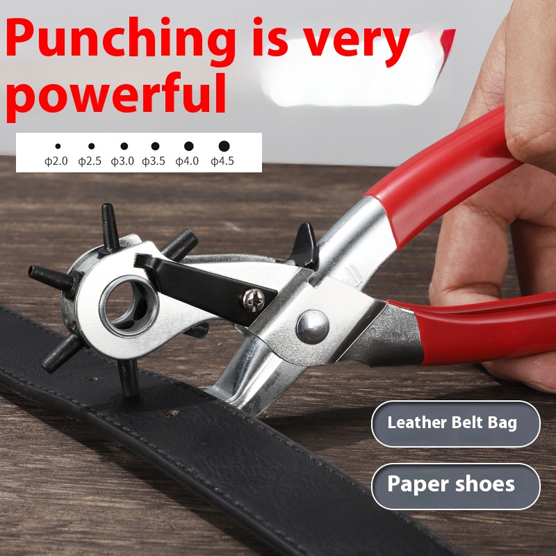 Belt Punch Pliers Multifunctional Round Hole Flat Hole Manual Hole Puncher Belt Leather Paper Punch Pliers S