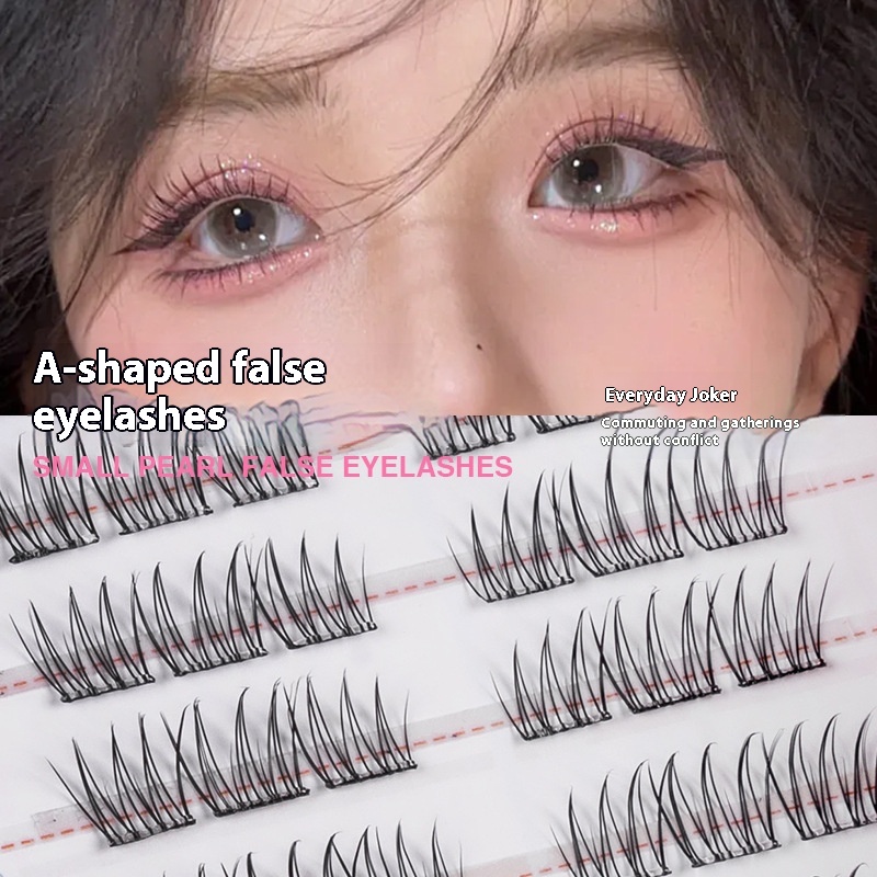 Eyelash Small Love A- Shaped False Eyelash Aidou ACE Large Capacity Gel-free Han Li Han Qi Single Cluster Natural Curled Eyelash