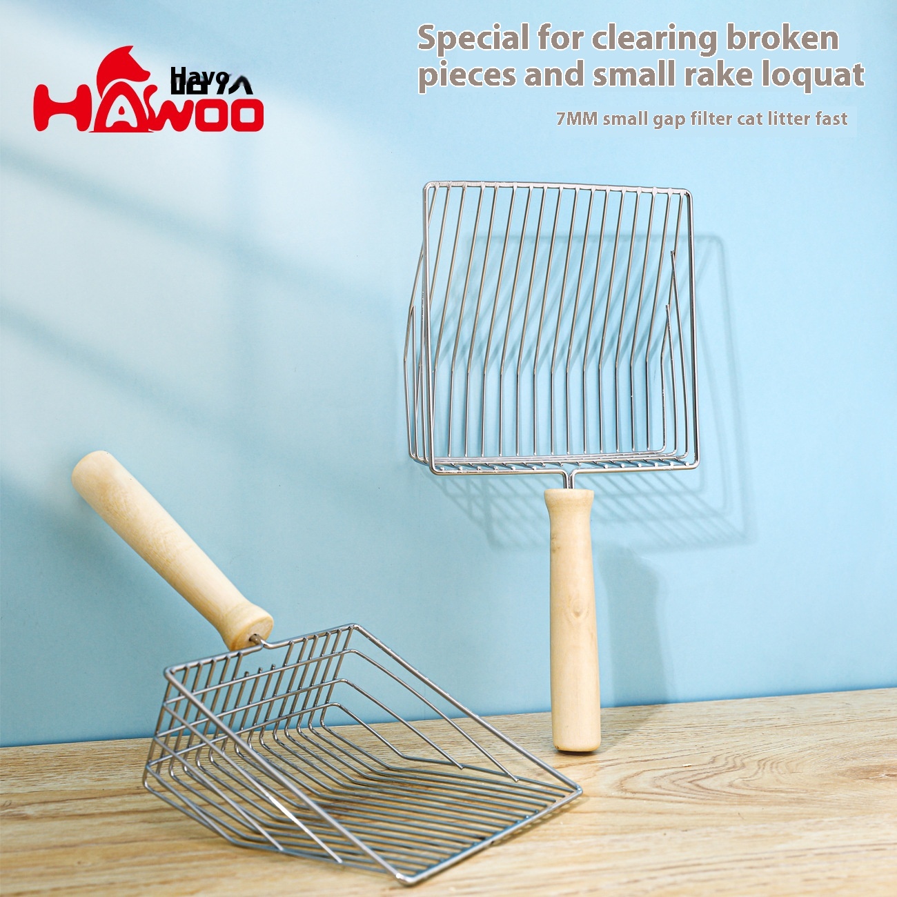 Integrated Metal Cat Litter Scoop Stainless Steel Large Cat Litter Scoop Cat Feces Alloy Cleaning Shovel Cat Pet Supplies