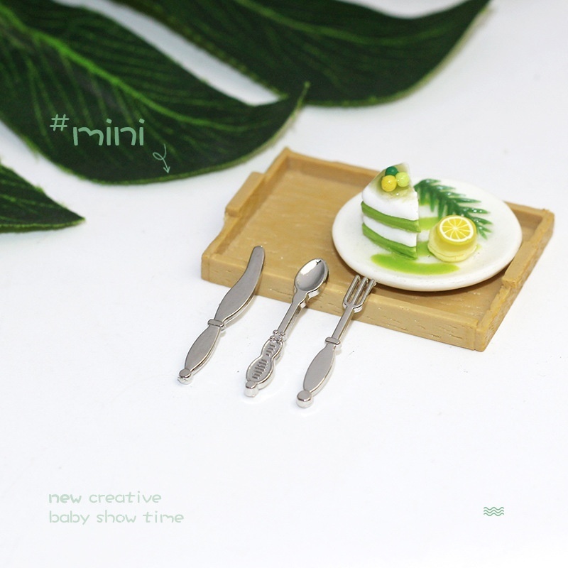 Ob11 Restaurant Doll House Accessories1:12 Miniature Food Play Scene Model Mini Metal Western Tableware31 D