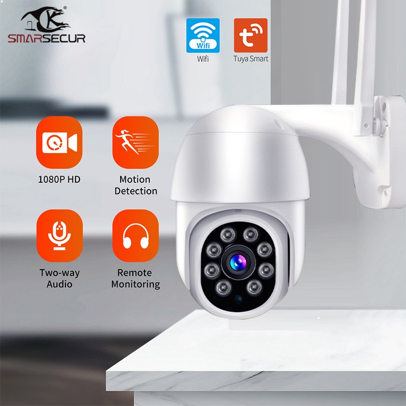 Tuya Smart Home Security Surveillance Camera Outdoor Waterproof300 W Night Vision Wireless Wifi Network Camera