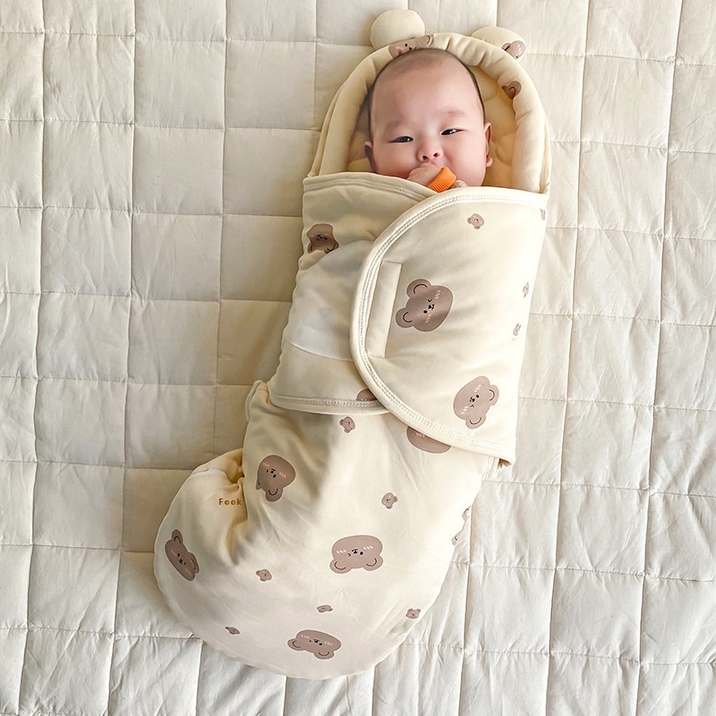 Baby Winter Sleeping Bagborn Sense Of Security Quilt Warm Swaddle Baby Pure Cotton Quilt Anti-startle Wrap Towel