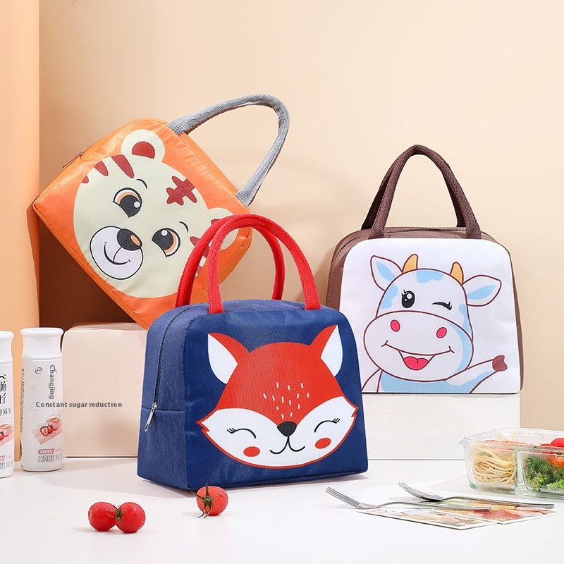 Cartoon Cute Lunch Box Bag,Student Bento Bag With Cartoon Design,ulated Lunch Bag With Thick Aluminum Foil