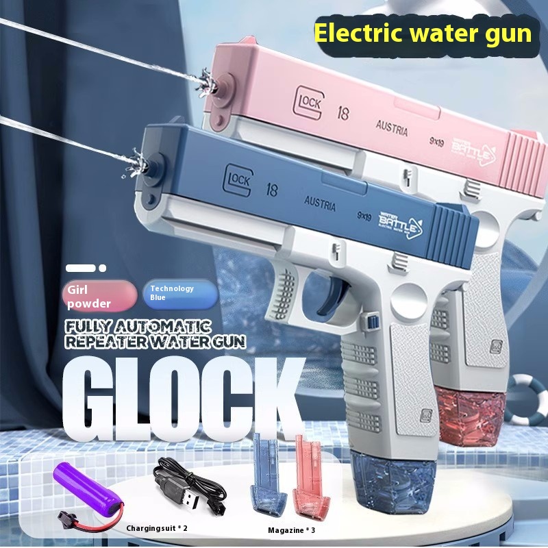Internet Celebrity Electric Glock Water Gun Toy Children's Water Gun Spray Water Glock Combat Water Gun Water Festival