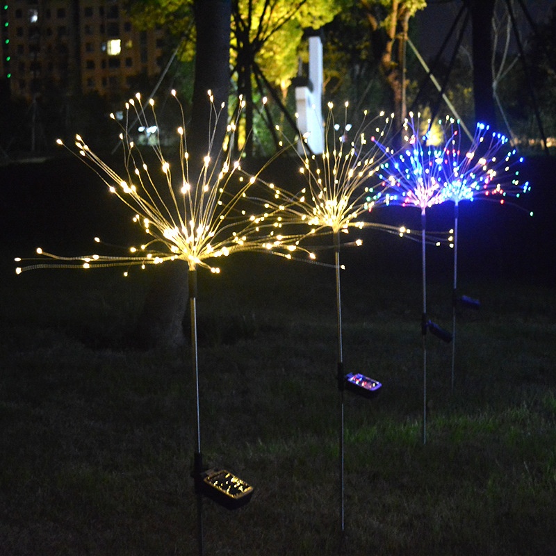 Outdoor LEDCopper Wire Dandelion Garden Ground Plug Lawn Light Solar Fireworks Light
