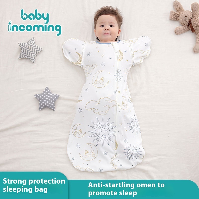 Baby Sleeping Bag Four Seasons Baby Anti-startle Swaddle With Detachable Sleeves Children's Sleeping Bag Surrender Styleborn Anti-kick Blanket
