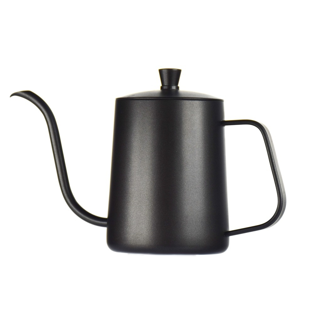 Coffee Kettle600ml Hand Pour Pot Teflon Coated Coffee Pot Black Coffee Utensils
