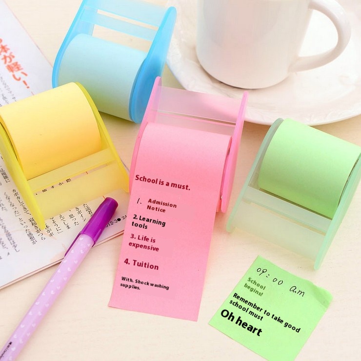 Creative Cute Casual Sticky Note NTimes With Tape Holder Tearable Note Pad Student Message Note Note Paper